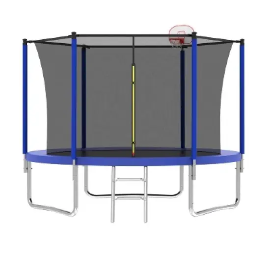 Jump Into Fun 14FT Trampoline for Kids & Adults with Basketball Hoop,Recreational Trampolines with Safety Enclosure for Back Yard Outdoor image {5}