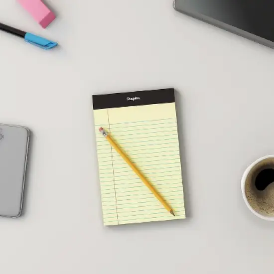 Staples Notepads 5" x 8" Narrow Canary 100 Sh./Pad 6 Pads/PK (35715-CC) 398212 image {7}