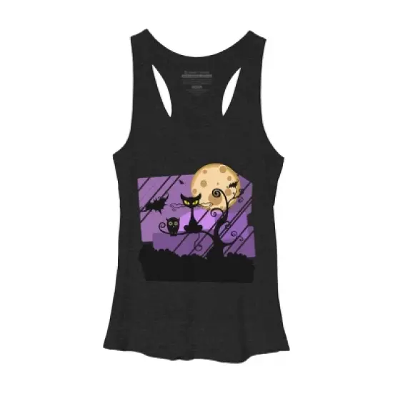 Women's Design By Humans Night Halloween moon By ChadiElHanchi Racerback Tank Top image {8}