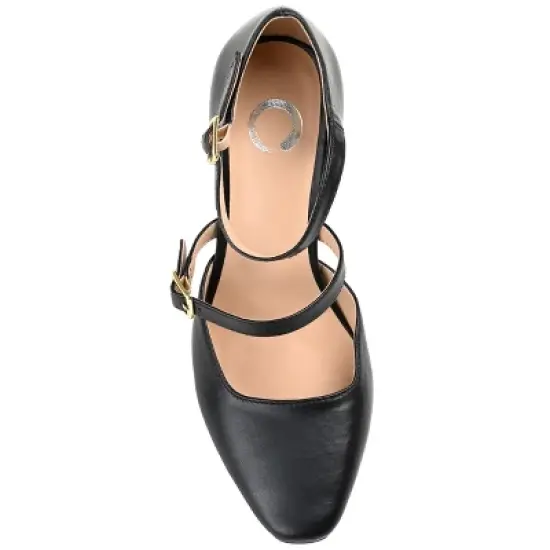 Journee Collection Womens Isadorah Mary Jane Mid Block Heel Square Toe Pumps image {3}