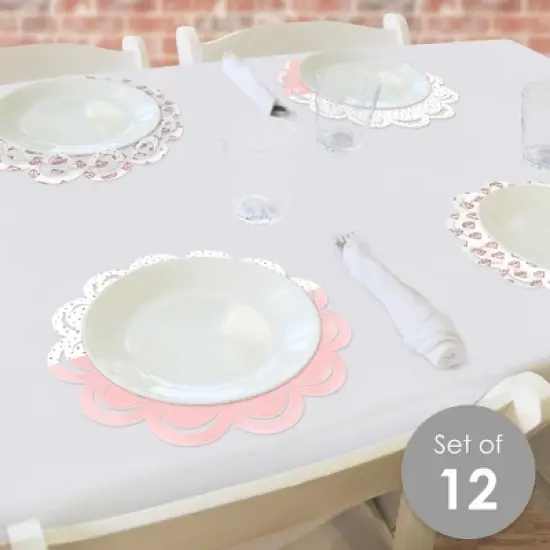 Big Dot of Happiness Bride Squad - Rose Gold Bridal Shower or Bachelorette Party Round Table Decorations - Paper Chargers - Place Setting For 12 image {1}