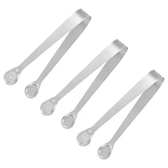 Unique Bargains Tea Party Stainless Steel Silver Mini Ice Cube Tongs image {4}