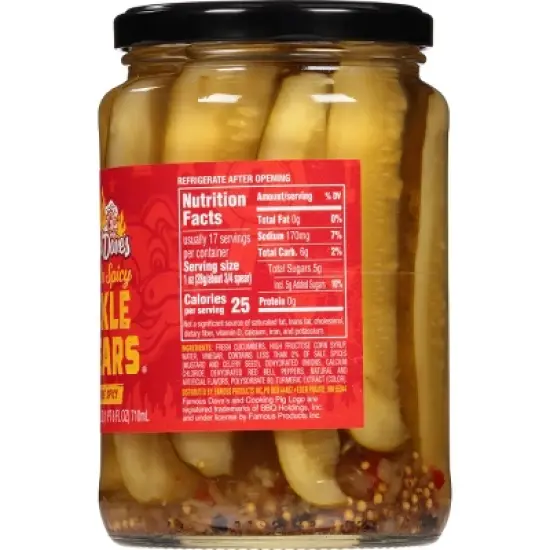 Famous Dave's Signature Spicy Pickle Spears - 24oz image {3}