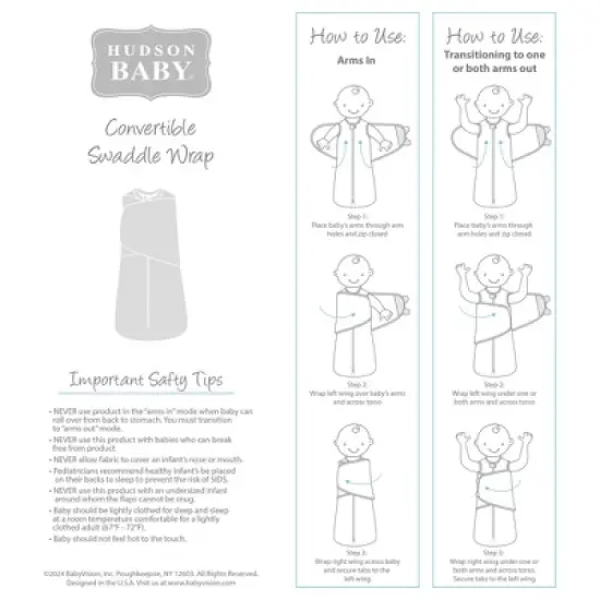 Hudson Baby Unisex Convertible Swaddle Sleep Sack, Desert Cactus image {3}