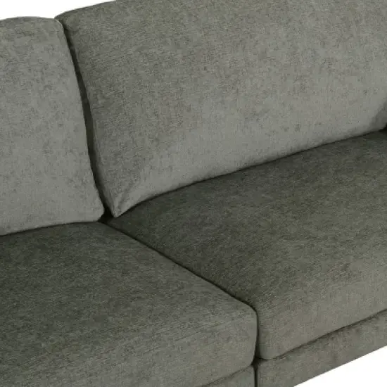 Malverne Contemporary 3 Seater Fabric Sofa with Accent Pillows Gray/Dark Brown - Christopher Knight Home image {8}
