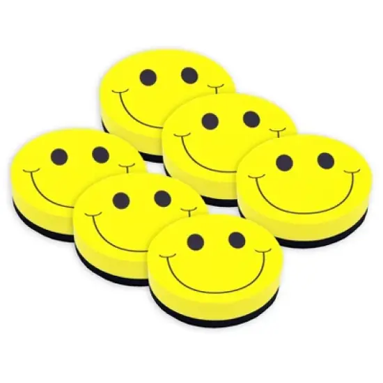 Ashley Productions&reg; Magnetic Whiteboard Eraser, Smile Face, Pack of 6 image {3}