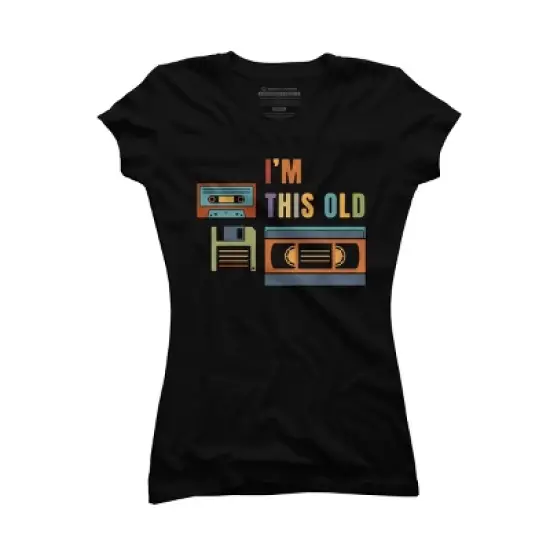 Junior's Design By Humans I'm this old - Old data storage media By DsgnCraft T-Shirt image {3}