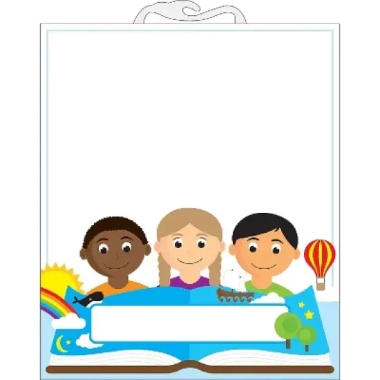 Ashley Polyethylene Hanging Storage/Book Bag 10.5"" x 12.5"" Multicultural File Buddy 6 Per Pack 2 image {1}