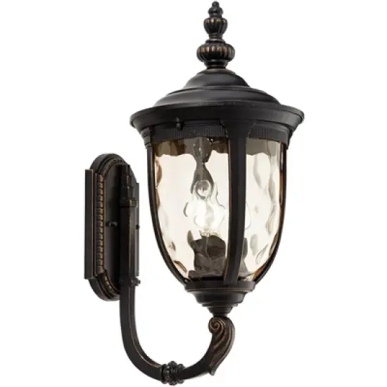 John Timberland Bellagio Vintage Rustic Outdoor Wall Light Fixture Veranda Bronze Upbridge 21" Hammered Glass Sconce for Post Exterior Barn Deck House image {6}