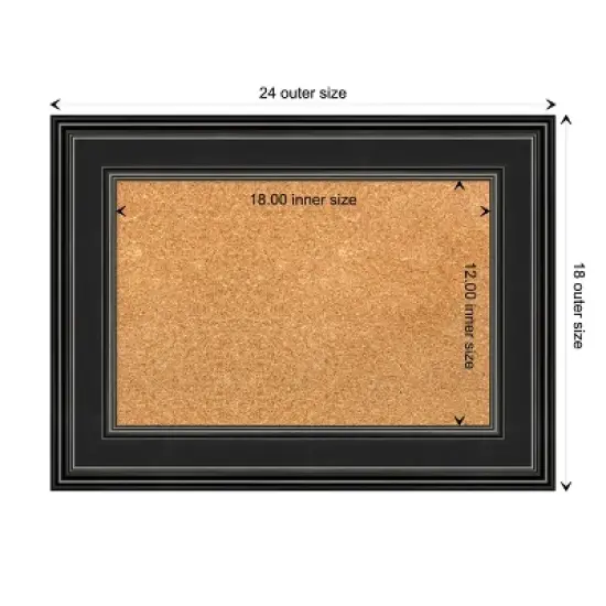 Amanti Art Ridge Framed Corkboard, Natural Cork image {3}