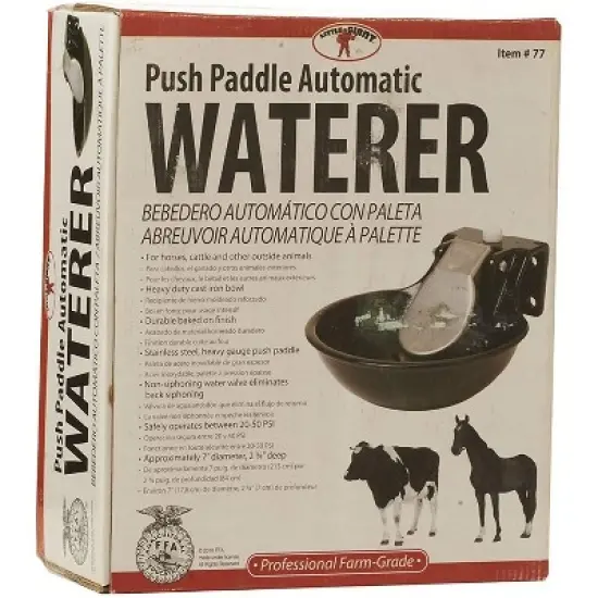 Little Giant 77 Cast Iron Farmhouse Agricultural Automatic Stock Waterer for Horses, Cattle, Sheep, Pigs, and Other Livestock, Black image {1}