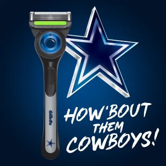 Gillette Labs Men's Special NFL Cowboys Edition Shaving Razor with 4 Refills and Magnetic Stand image {2}