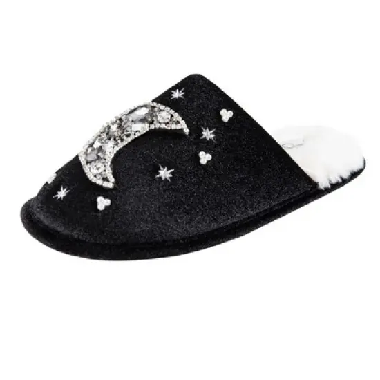 Jessica Simpson Women's Velour Slip-On Moon & Star Embellished Slipper image {2}