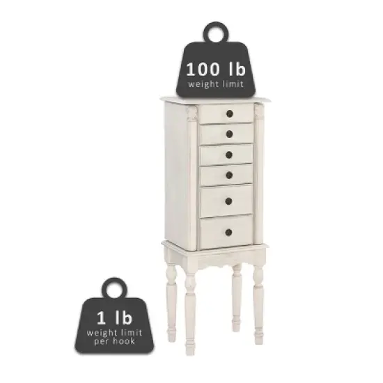 Obrecht Jewelry Armoire Off White - Powell Company image {2}