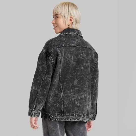 Women's Oversized Denim Trucker Jacket - Wild Fable&trade; image {2}
