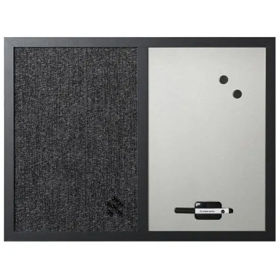 MasterVision - Dry-Erase Combination Board - Felt Surface - Medium Density Fiber (MDF) Frame - Black - 18 in. x 24 in. - 1 Each image {3}
