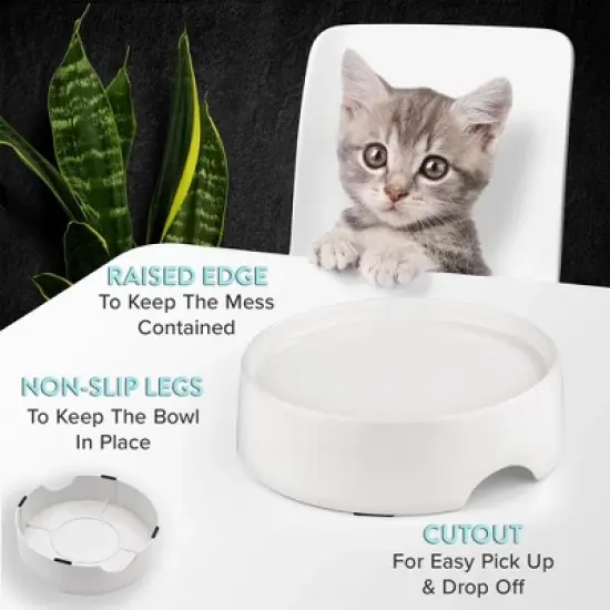 CatGuru Cat Food Table, Raised Stand for Food and Water Cat Bowls image {3}