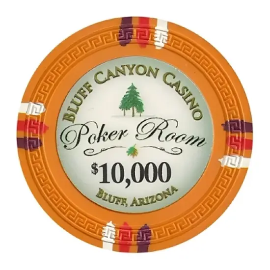 Slickblue 13.5-Gram Clay Poker Chips 25-Pack, Greek Key Mold, Casino Game Chips, Bluff Canyon Style, $1-$10K image {8}