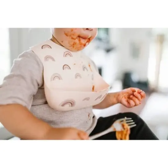 Loulou Lollipop Printed Silicone Bib - Rainbow image {2}