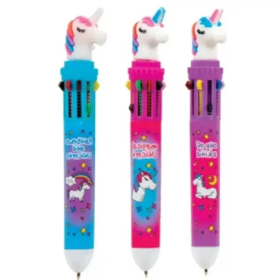 Unicorn 10 Color Pen (3 Pack) - Magical Multicolor Pen, Retractable, 10 Ink Colors (Approx. 6.25 Inch) image {4}
