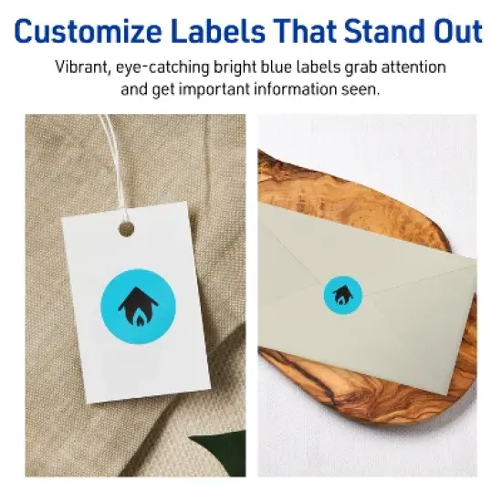 Avery Bright Blue Paper Labels, 0.75" Diameter Round image {2}