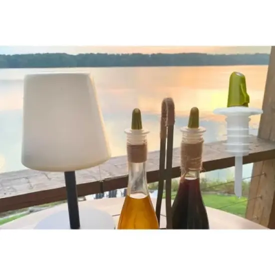 Pouro Oil & Vinegar, Spirits, Liquor, Wine Bottle Pourer Spout,Twist to Open and Pour, Twist to Close and Store Green image {3}