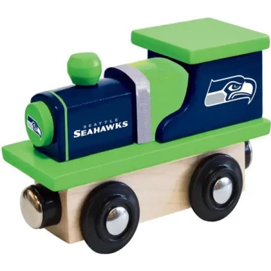 MasterPieces Officially Licensed NFL Seattle Seahawks Wooden Toy Train Engine For Kids image {1}