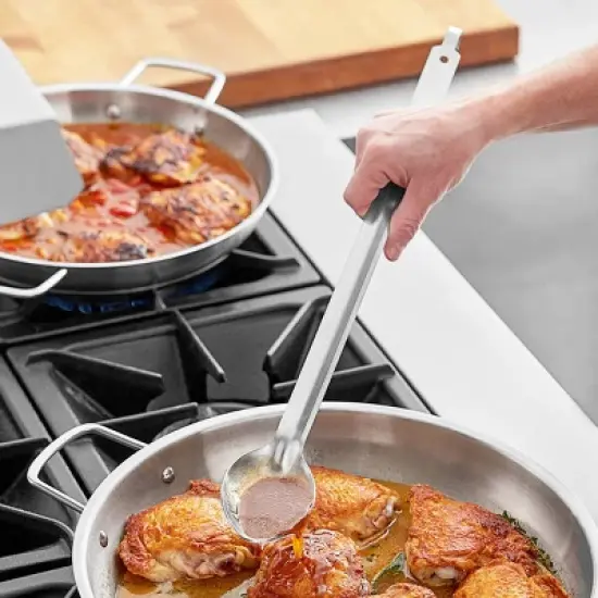 Winco BHKS-21 Stainless Steel Solid Basting Spoon with Hook, 21-Inch image {2}