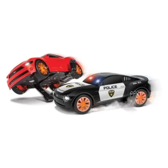Ford Mustang Battle Pursuit Flip Action Remote Control RC Cars Double Pack - 1:20 Scale image {1}
