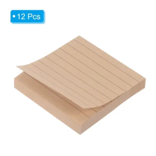 Unique Bargains Square Brown Self-Stick Lined Sticky Notes 80 Sheets/Pad image {2}