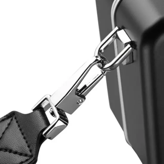 Byootique Portable Hard Shell Aluminum Handbag with Adjustable Strap Crossbody Cosmetic Case Clutch for Women image {4}