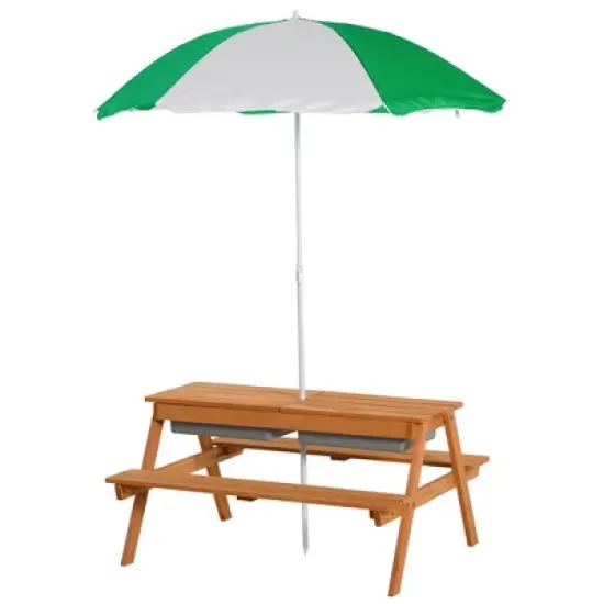 Dexmalle Kids Picnic Table with Umbrella and Storage Inside image {7}