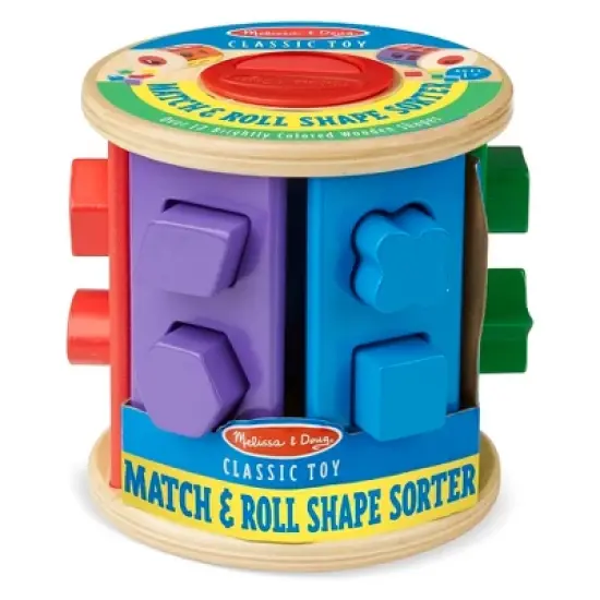 Melissa & Doug Match and Roll Shape Sorter - Classic Wooden Toy image {2}