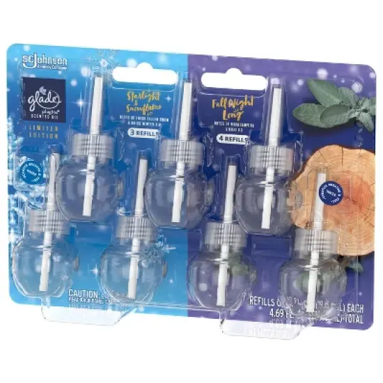Glade PlugIns Scented Oil Air Freshener - Fall Night Long & Starlight & Snowflakes - 4.69oz/7pk image {8}