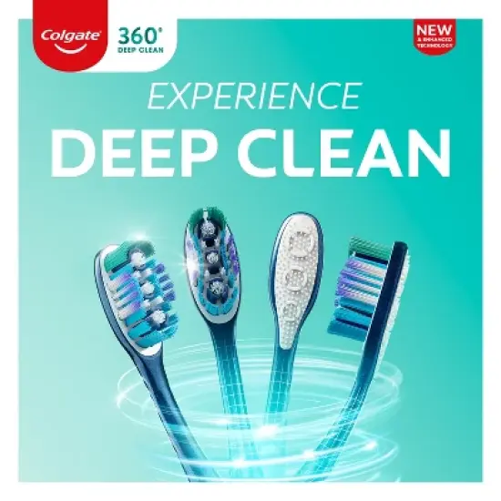 Colgate 360  Deep Clean Manual Toothbrush - Medium - 4ct image {2}