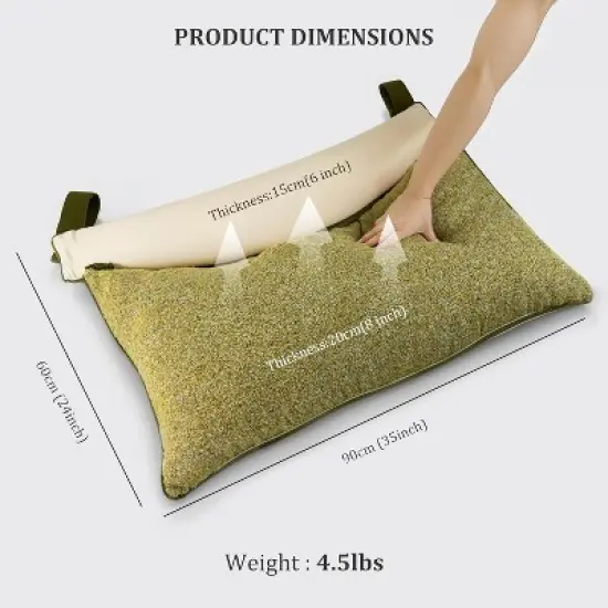 Acoinel Wall-Mounted Twin Headboard Pillow, Ergonomic Adjustable Neck Support image {3}