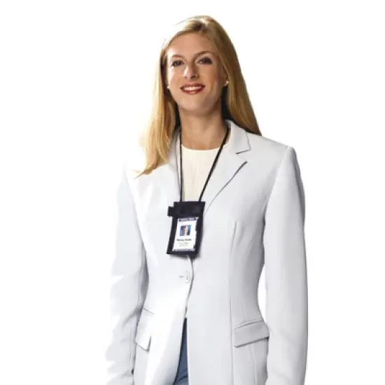 SICURIX ID Neck Pouch Badge Holder, Vertical, Adjustable Cord, 4" x 2-1/4" Insert, Black image {4}