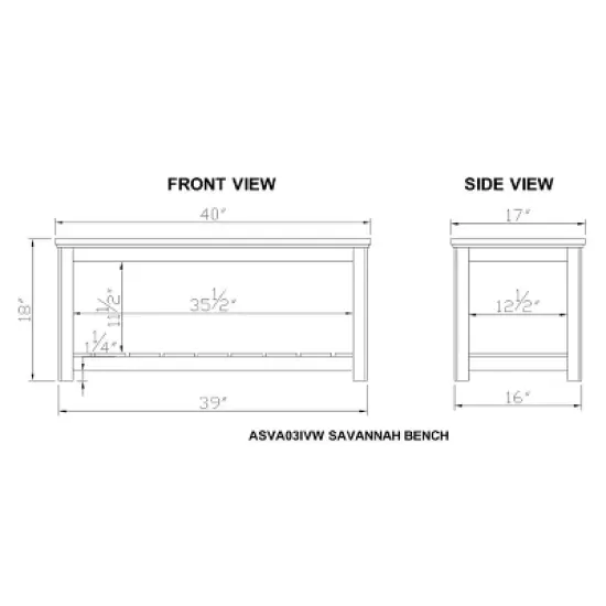 Savannah Coat Hook with Bench Set Ivory - Bolton Furniture image {4}