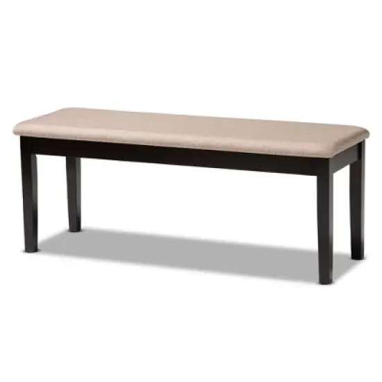 Teresa Fabric Upholstered and Wood Dining Bench - Baxton Studio image {8}