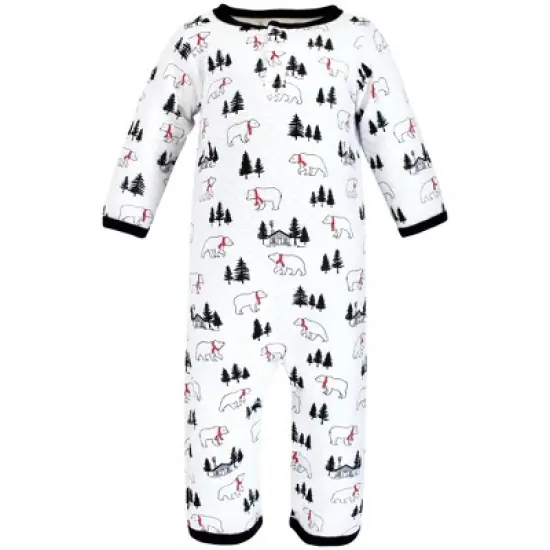 Hudson Baby Infant Boy Premium Quilted Coveralls, Buffalo Plaid Bear image {2}