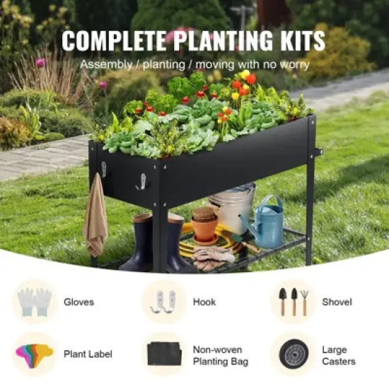 Mojgar Raised Garden Bed, Galvanized Metal Planter Box, Elevated Outdoor Planting Boxes with Legs image {2}
