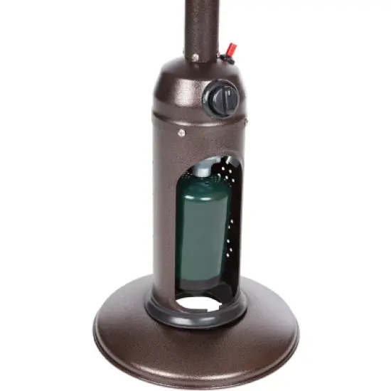 Fire Sense Portable Patio Heater Outdoor Tabletop Lightweight Propane 10,000 BTU Auto-Shutoff Valve ODS Compliant - Hammer Tone Bronze image {4}