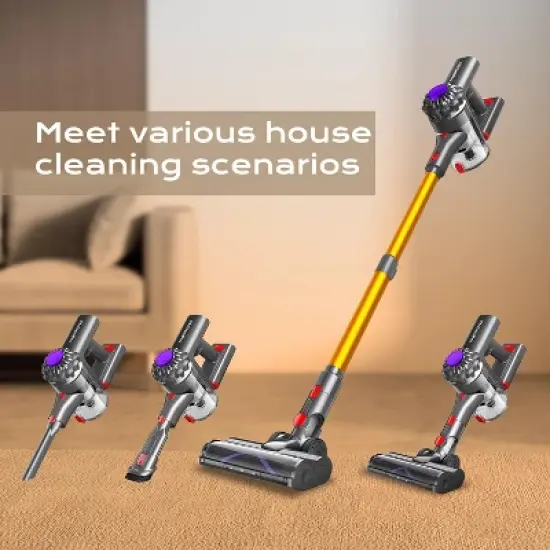 ELEPHAS Cordless Vacuum Cleaner, 35 Mins Runtime Vacuum Cleaners for Home, Stick Vacuum with Self-Standing, Handheld Vacuum for Pet Hair/Carpet/Floor image {1}