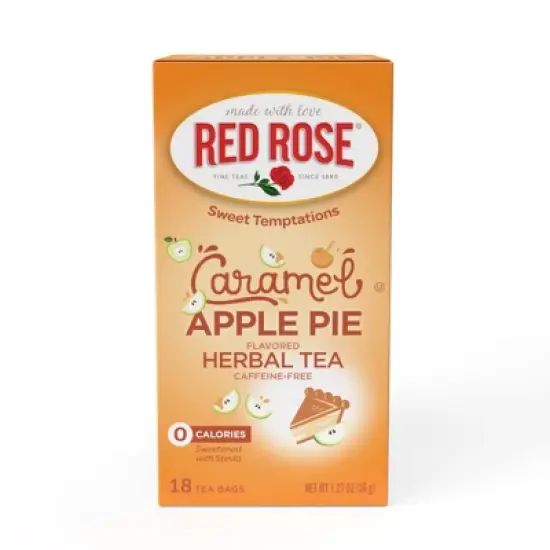 Red Rose Sweet Temptations Dessert Tea Caramel Apple Pie,Herbal Tea, 18 Count Pack of 6 image {2}