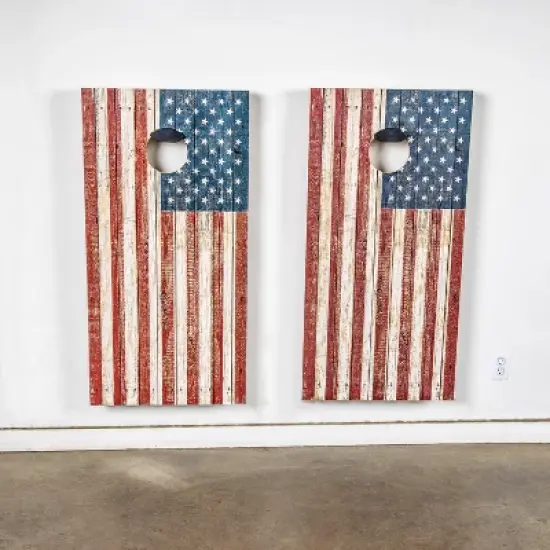 GoSports Wall Mounted Cornhole Board Hangers - Set of 2 - Includes Bean Bag Tote image {4}