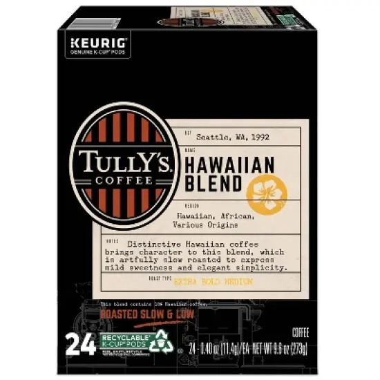 Tully's Coffee Hawaiian Blend Coffee Pods - Medium Roast - 24ct image {3}