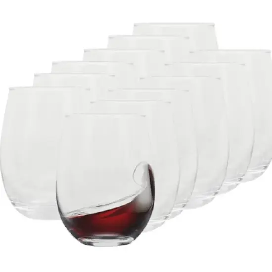 Gibson Home Bellini Glass 12 Piece All Purpose Stemless Red, White, Water, Beverage Glasses/Tumbler - Set of 12 image {7}