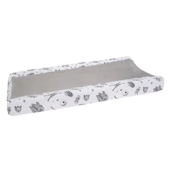 Lambs & Ivy Star Wars Millennium Falcon White/Gray Soft Changing Pad Cover image {2}