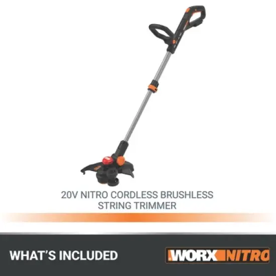 Worx Nitro WG173.9 20V Brushless 13&rdquo; Cordless String Trimmer (Battery & Charger Not Included) image {6}