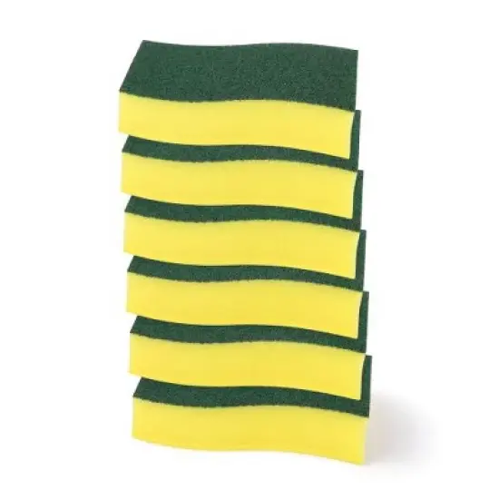 ELITRA HOME Heavy Duty Scrubber Sponge, with Smell Resistant Hydrophilic Foam Technology, Odorless - Green image {6}